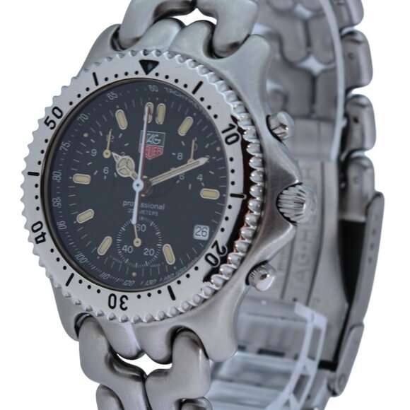 Men's 38mm Tag Heuer SEL Professional Chronograph Black Dial Watch CG1110-0! - Picture 3 of 10